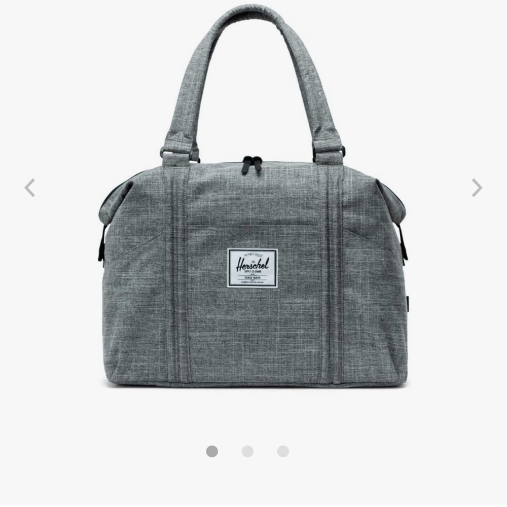 COPY - Herschel Raven Crosshatch carry on bag. Used as a travel diaper bag.